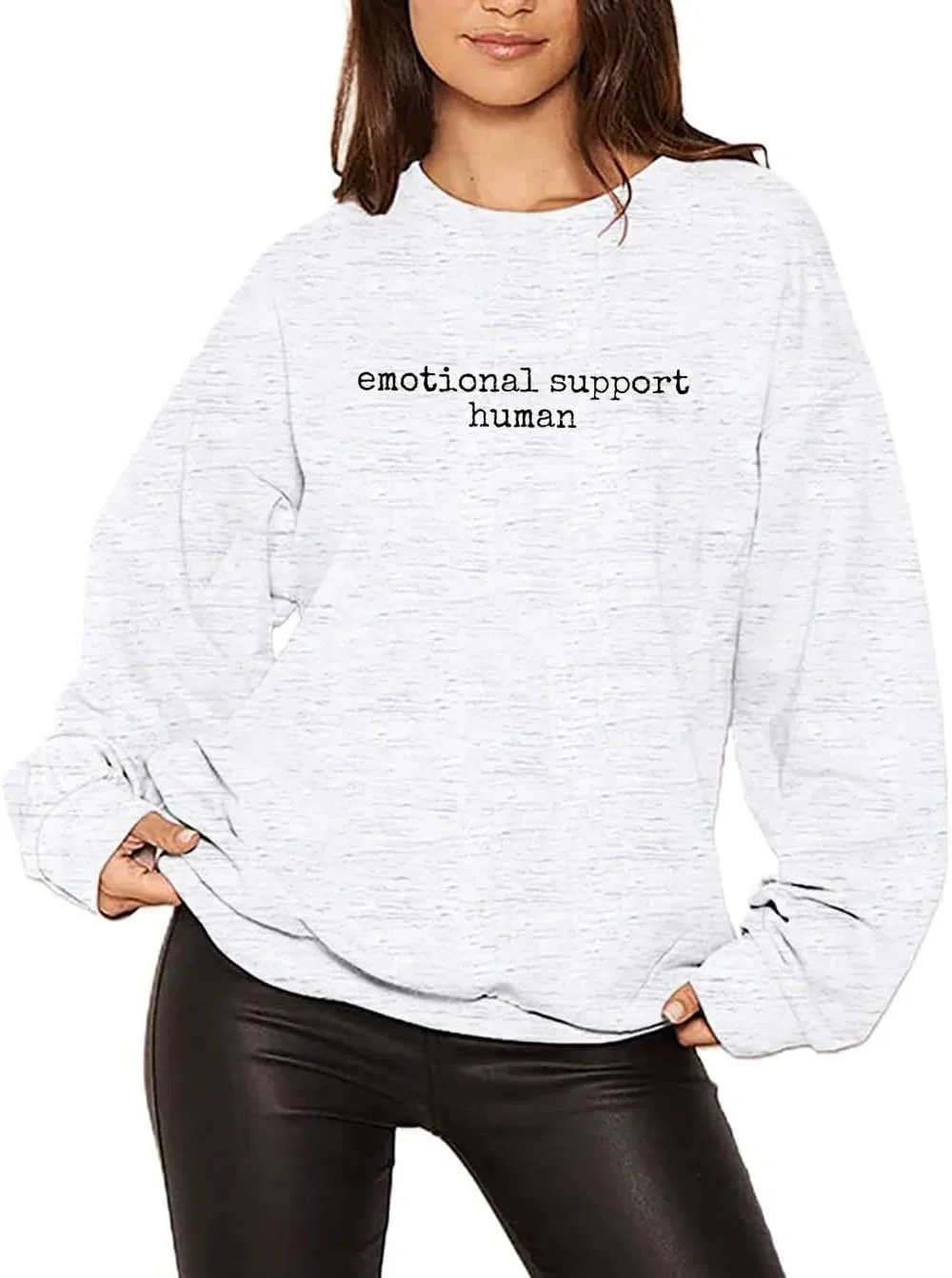 Женский свитшот с принтом Emotional Support Human, белый