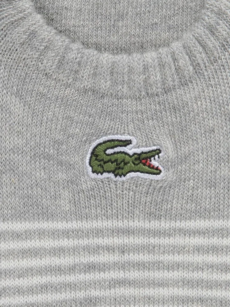 Носки мужские Lacoste полосатые, низкий профиль, серый — фото 2