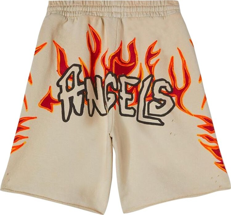 Спортивные шорты Palm Angels GD Graffiti Flames Sweatshort 'Off White', белый — фото 3