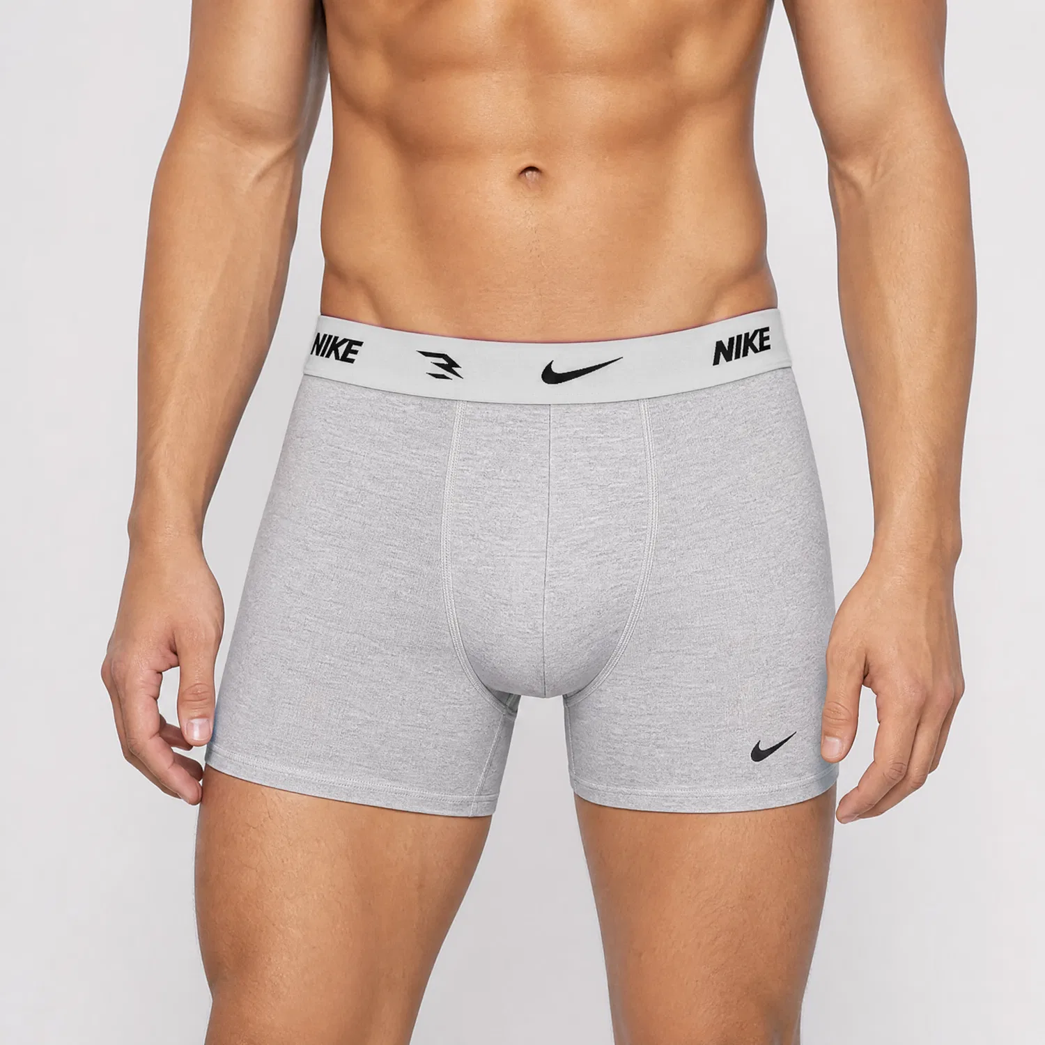 Детские трусы-боксеры с принтом Nike, 3 шт, Black/Light Gray/White — фото 3
