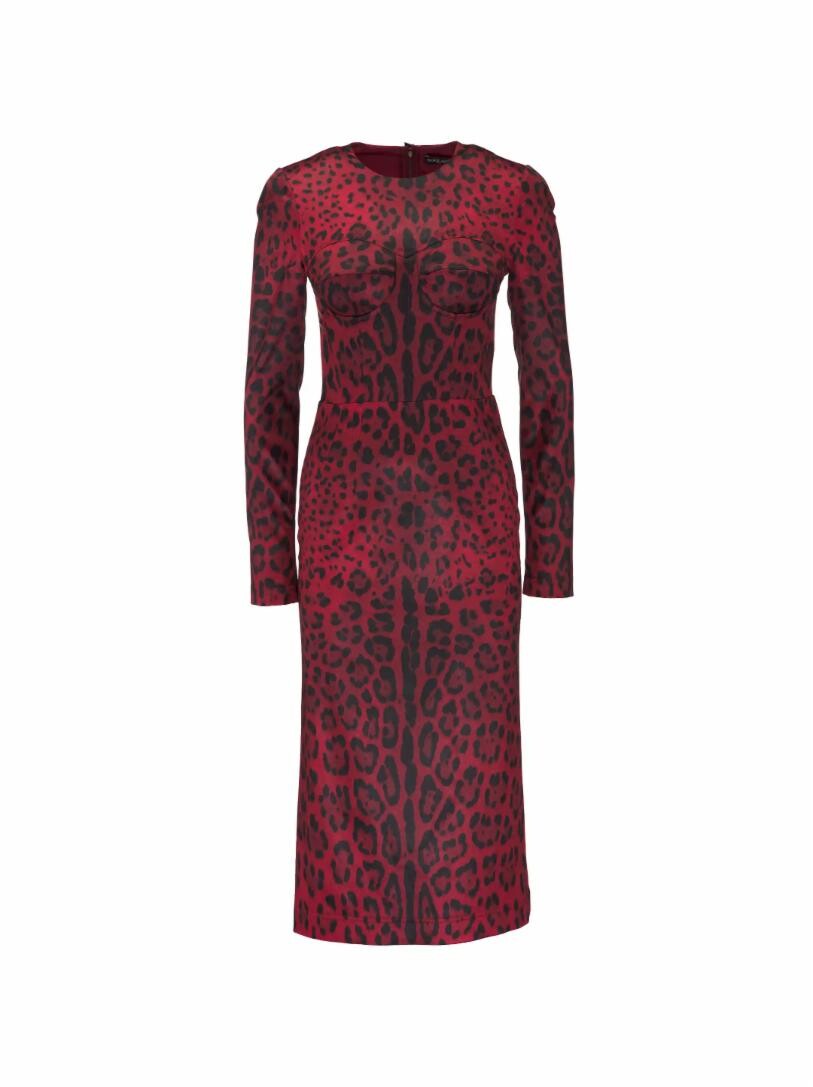 

Коктейльное платье с леопардовым принтом Dolce&Gabbana, Коричневый, Коктейльное платье с леопардовым принтом Dolce&Gabbana