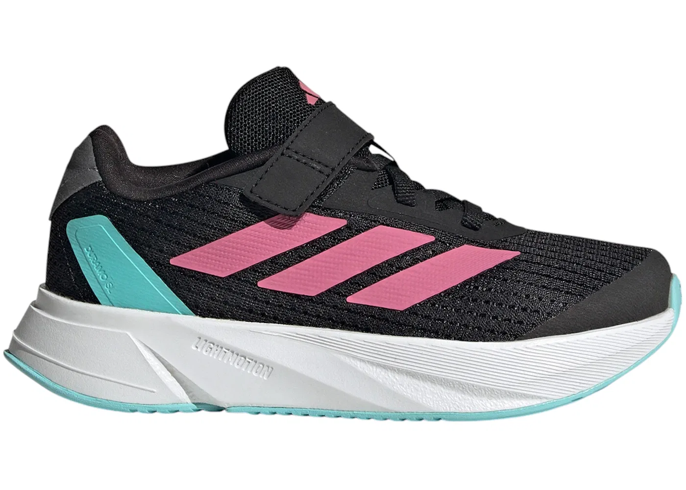 Детские кроссовки для бега с шнуровкой Adidas Duramo SL, Core Black/Pink Fusion/Cloud White