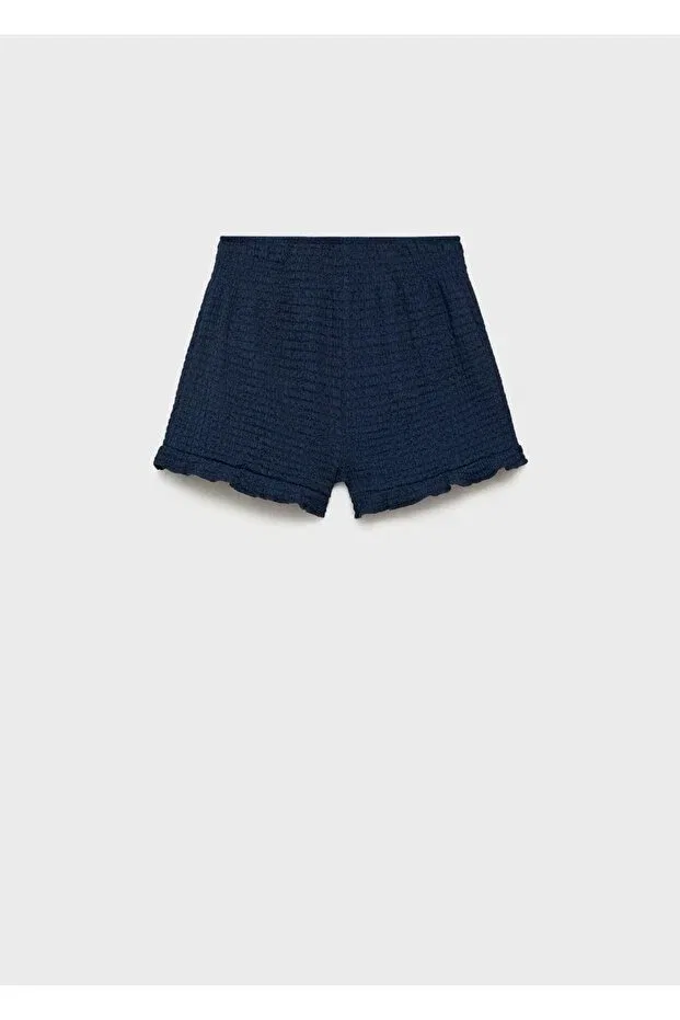 Детские шорты для девочек с завышенной талией Mango Kids, Navy Blue — фото 2