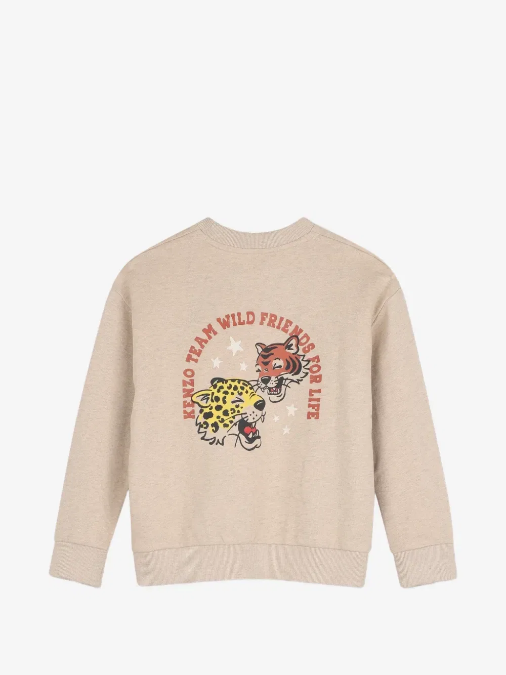 Свитер с графичным принтом Kenzo Kids, бежевый — фото 2
