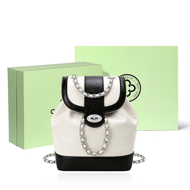 

CASSILE Женская сумка-ведро из микрофибровой искусственной кожи разноцветная, Black & White