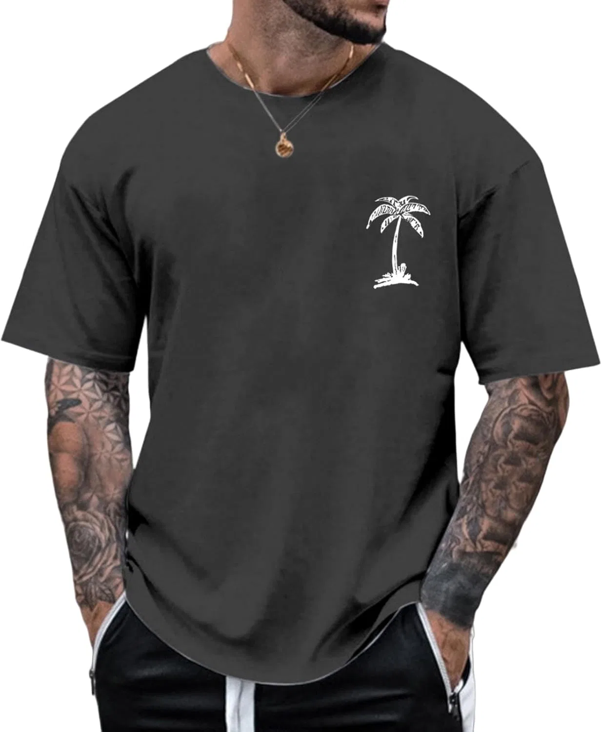 Мужская футболка с графическим принтом Quick Dry Active Tops, Gray
