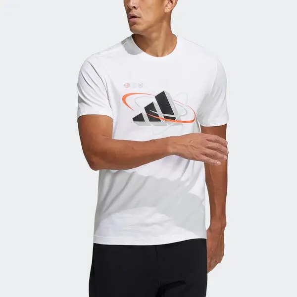 Футболка Adidas Ub Gfx T Bos Logo Printing, белый — фото 3