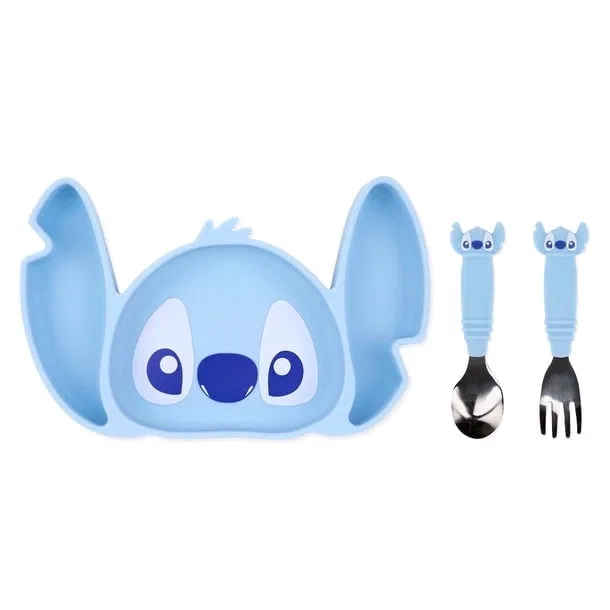 Набор посуды для кормления с персонажем Stitch, 3 предмета, Bumkins, blue