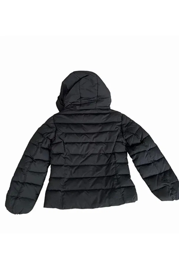 Детское зимнее пальто для девочек с капюшоном Silvian heach Tomstore, Black — фото 2