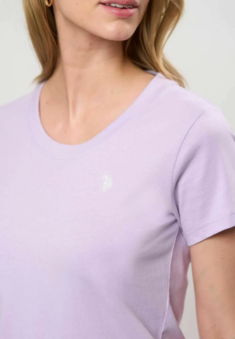 Футболка Uwamy - базовая футболка U.S. Polo Assn., Pastel Lilac — фото 4