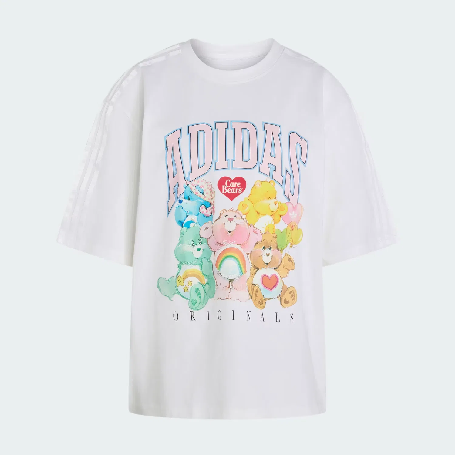 Женская футболка оверсайз с принтом Care Bears Adidas Originals, белый — фото 4