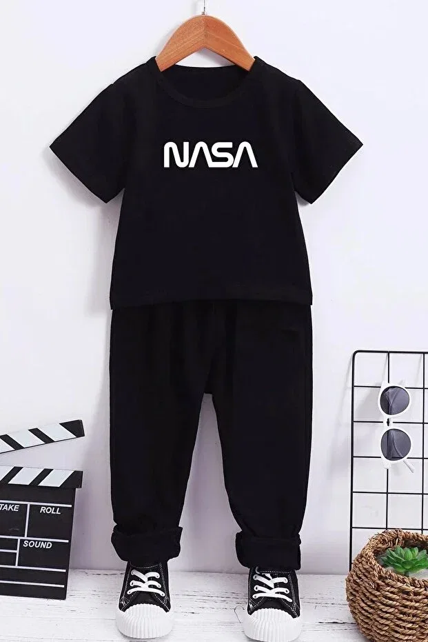 Детский комплект спортивного костюма для девочек с принтом Sportswear Trendypassion, Black