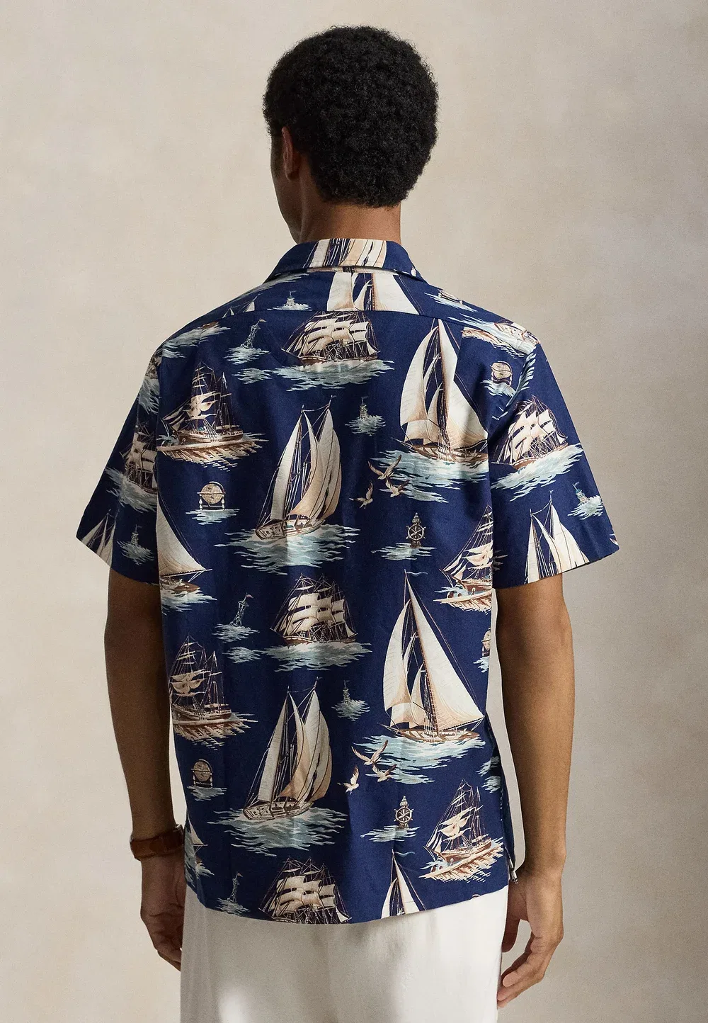 Классическая рубашка-оксфорд с принтом парусника Polo Ralph Lauren, Vintage Schooners — фото 3
