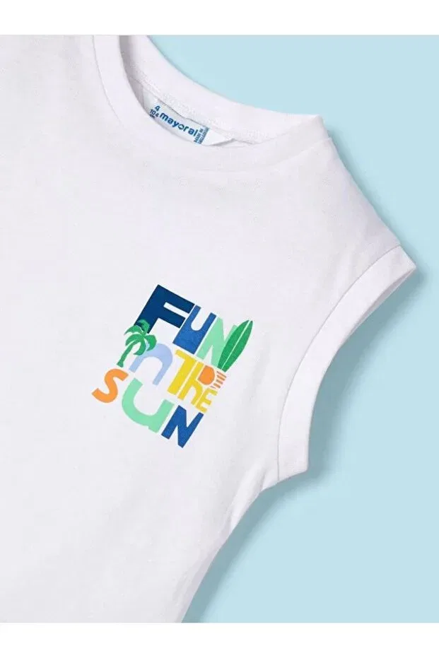 Детская футболка с принтом Boy'S summer t-shirt 3029 Mayoral, White — фото 4