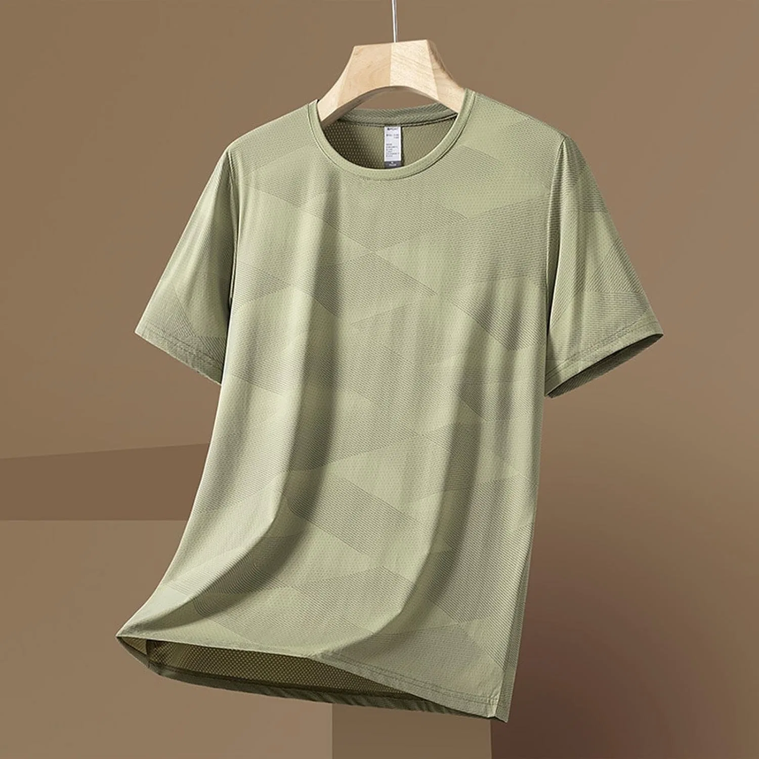 Мужская лёгкая тренировочная футболка Generic, Khaki — фото 2