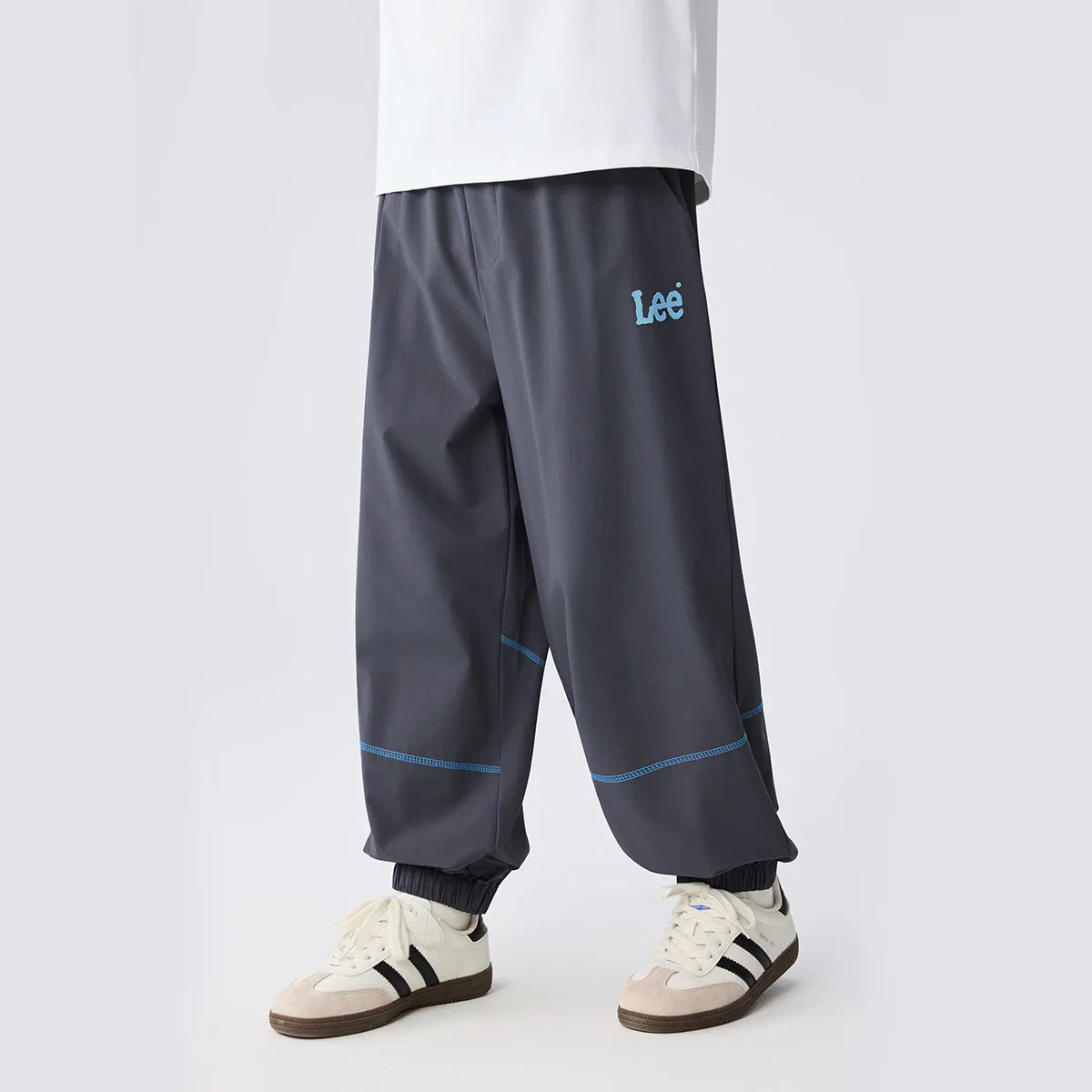 Детские трикотажные спортивные штаны средней растяжимости Premium Gray Lee — фото 4
