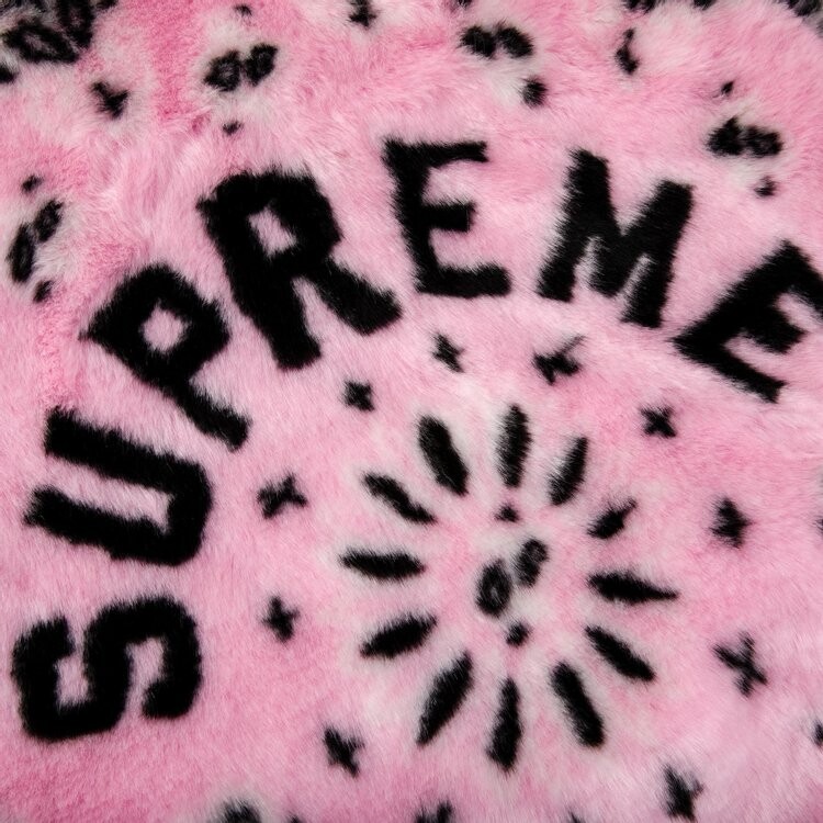 Куртка Supreme Bandana Faux Fur Bomber Jacket 'Pink', розовый — фото 4