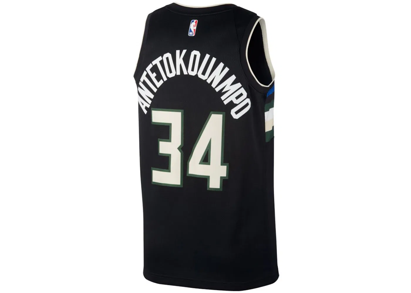 Мужская джерси с принтом Nike Giannis Antetokounmpo Bucks Statement Jersey Core Black/Cargo Khaki/Cloud White — фото 2