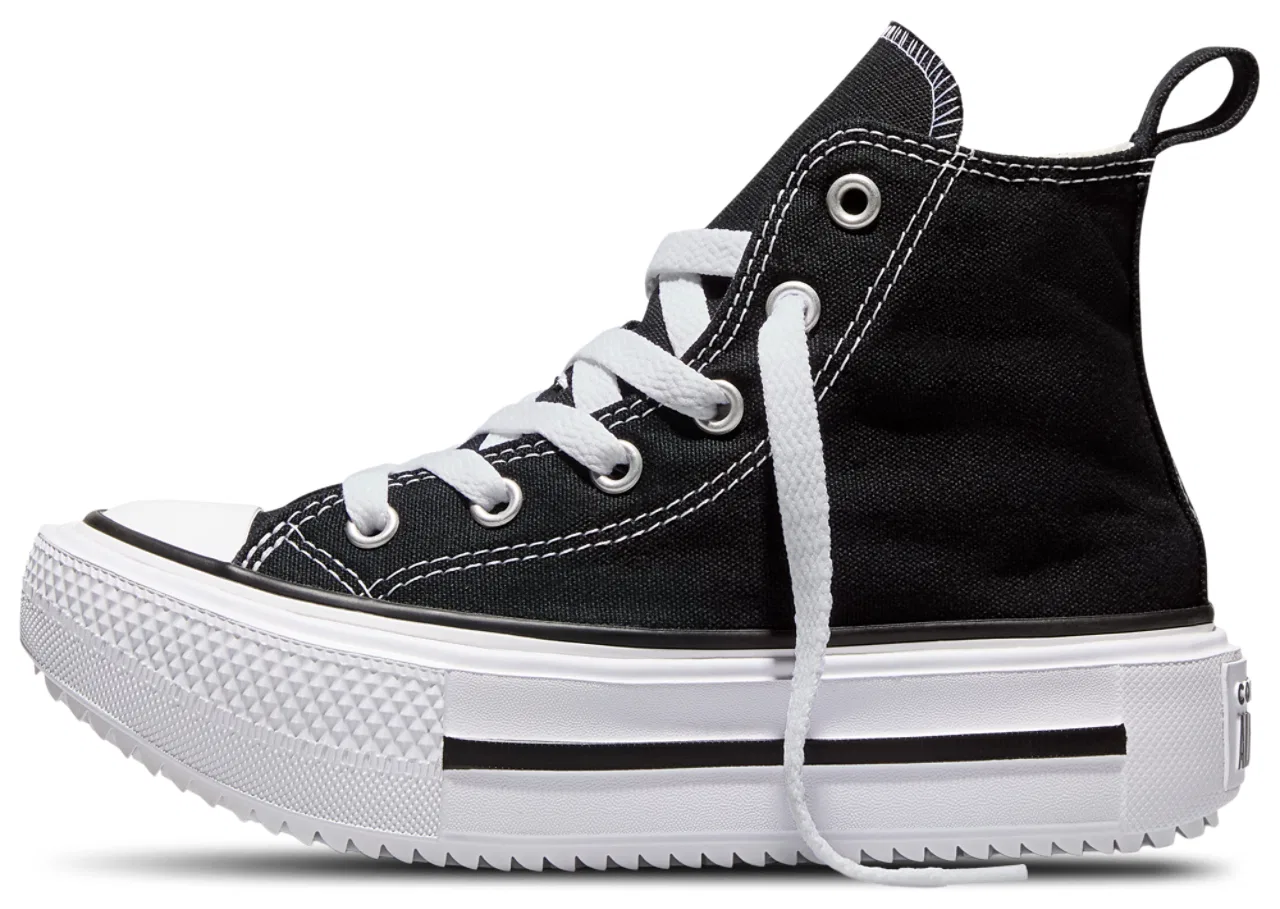 Кеды для девочек Chuck Taylor All Star Lift Double Stack Converse, черный/белый — фото 2
