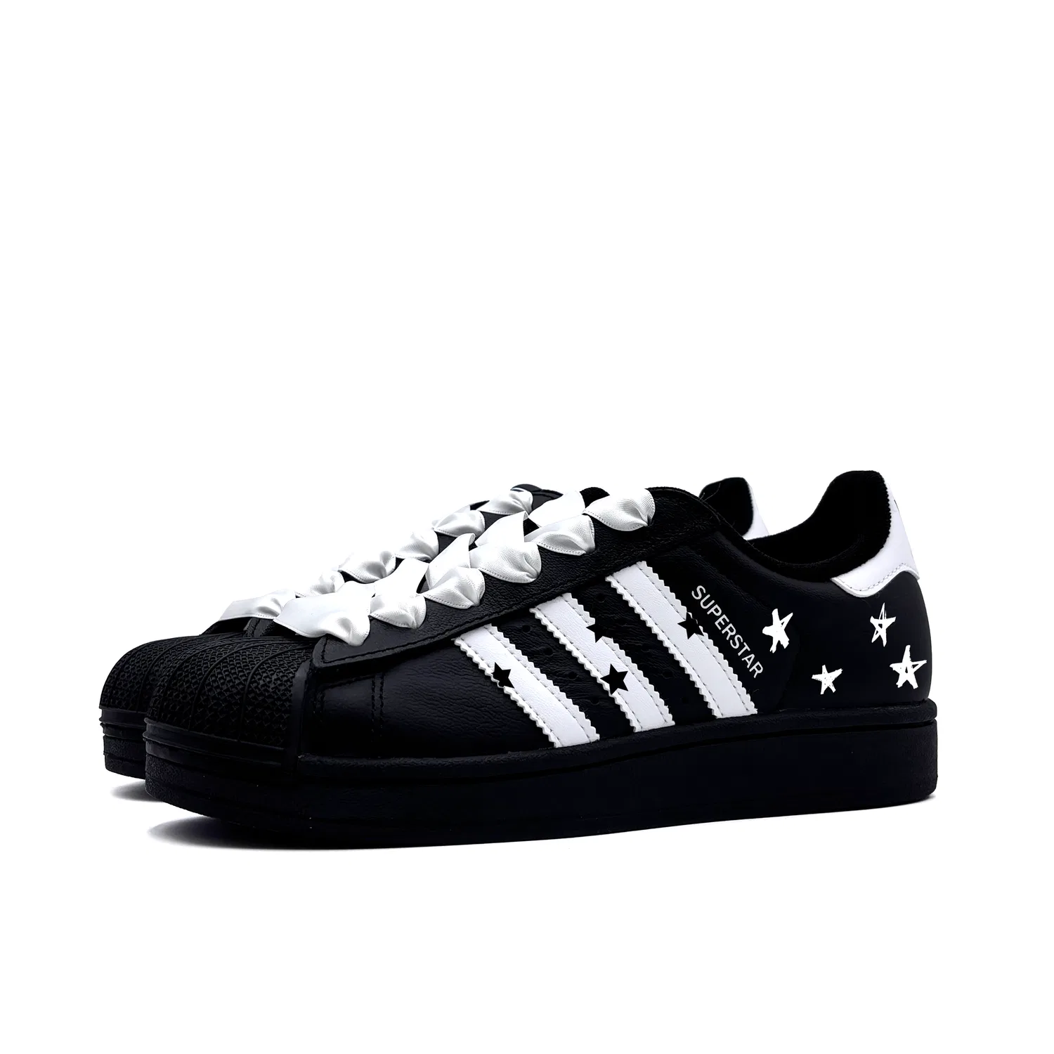 Детские кеды для скейтбординга с принтом Superstar 2 Adidas Originals, Black White — фото 4