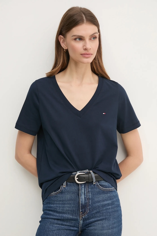 

Хлопковая футболка Tommy Hilfiger, темно-синий