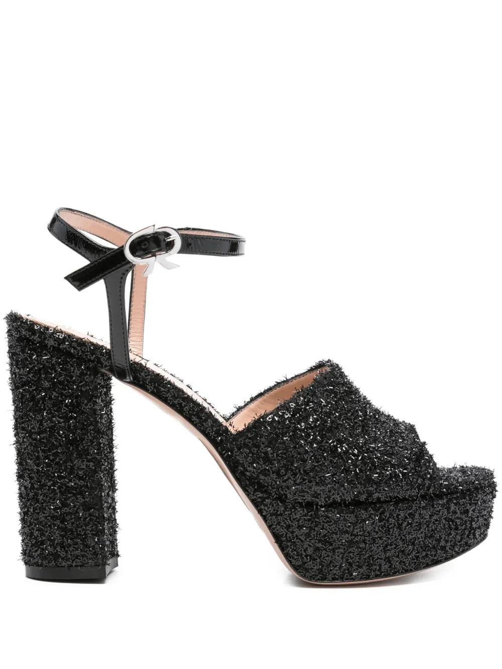 Босоножки с блестками Gianvito Rossi, черный