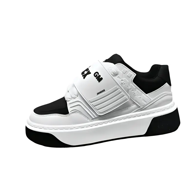 

King Jinmai Скользостойкие амортизирующие износостойкие низкие скейтерские кроссовки мужские бело-черные, цвет White Black