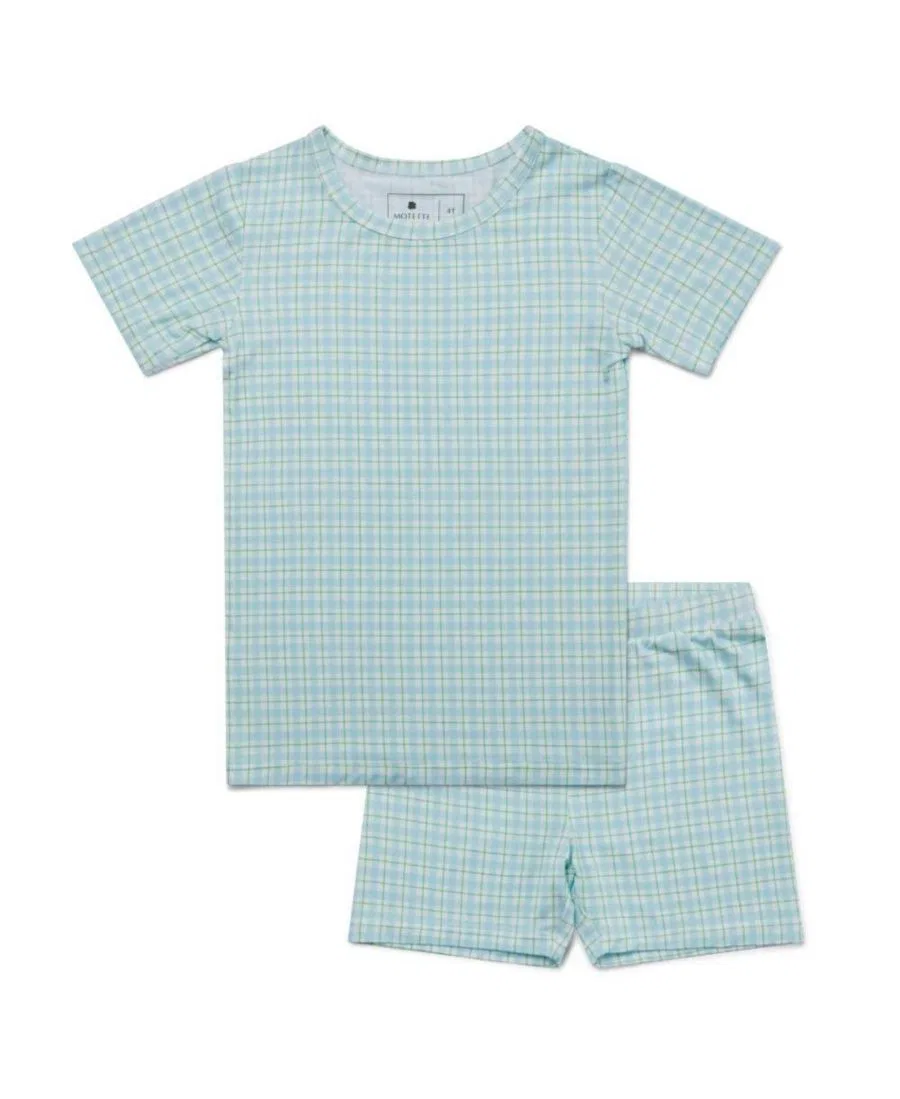 Пижамный комплект Baby grass Picnic Motette, Light Blue Gingham With Green Lines