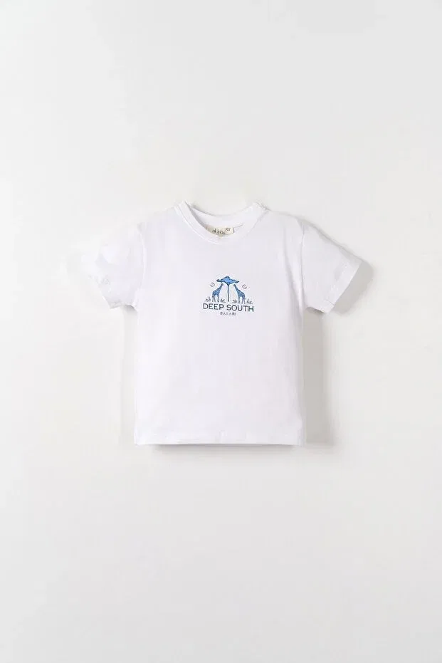 Детская футболка с принтом N&K men's 41628-south t-shirt 1/4, Nk Kids, White - Blue