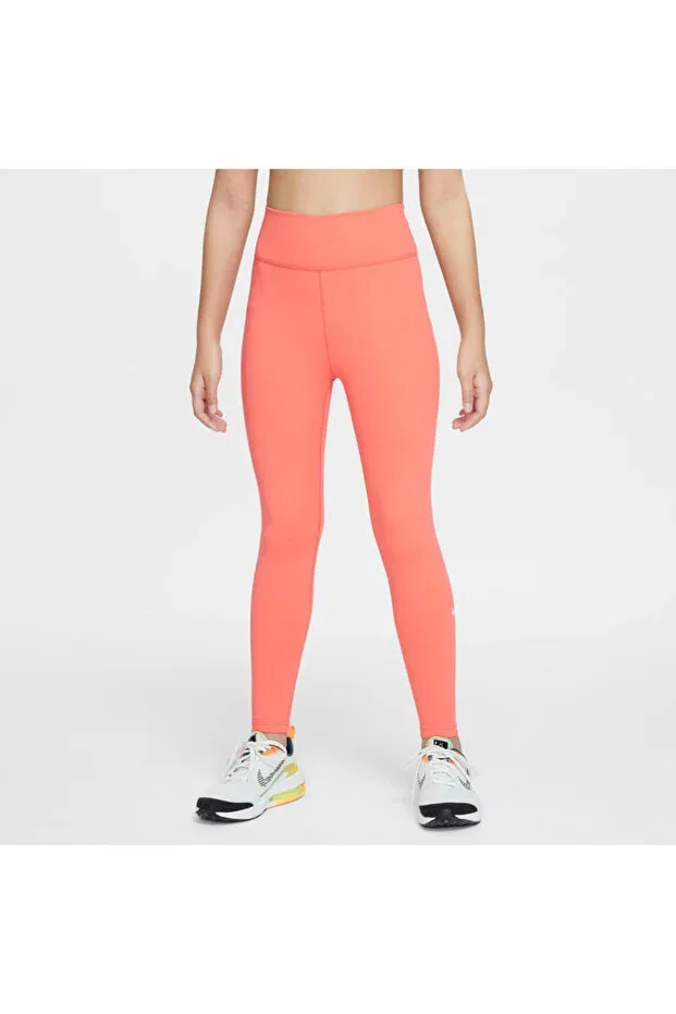 Детские спортивные леггинсы для девочек с высокой талией Nike, Orange — фото 3