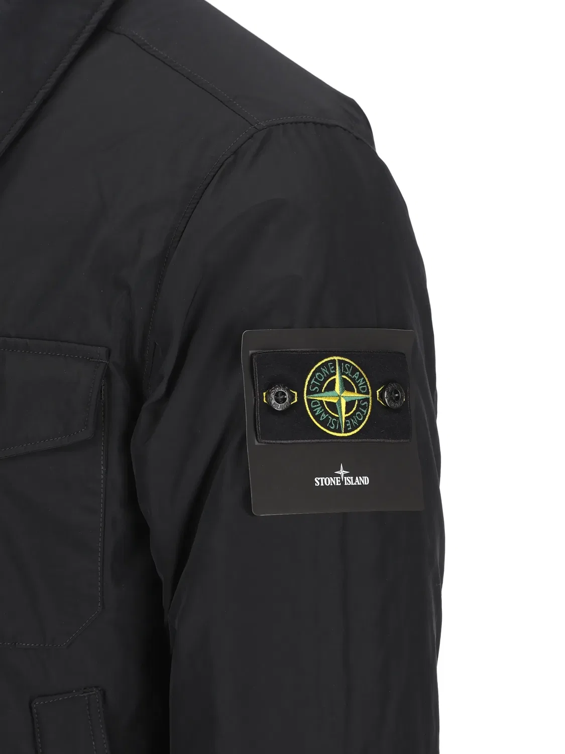 Куртка-рубашка Micro Reps черная Stone Island, черный — фото 2