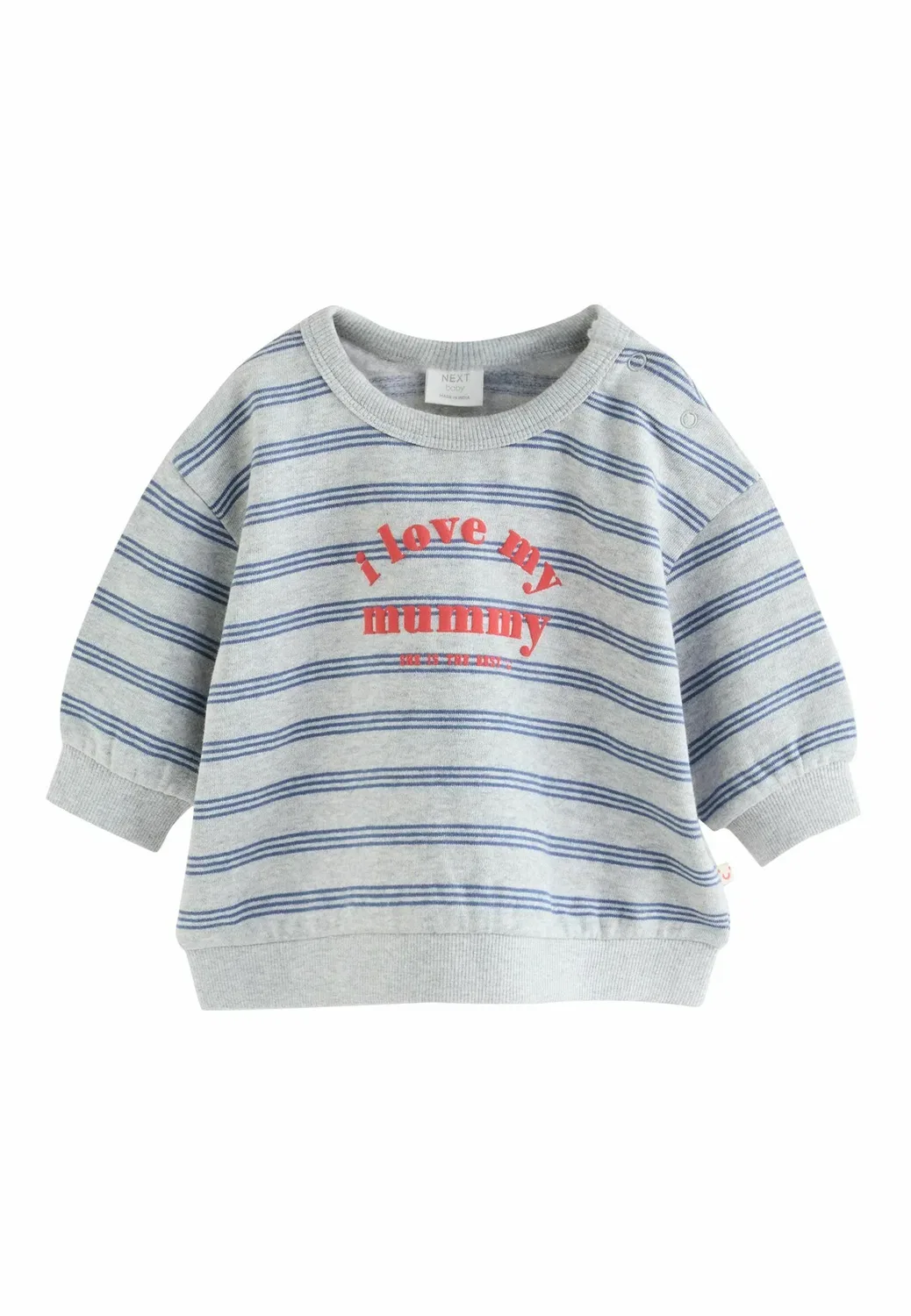 Детский спортивный костюм: толстовка и спортивные штаны Next, I Love My Mummy Grey Blue — фото 2