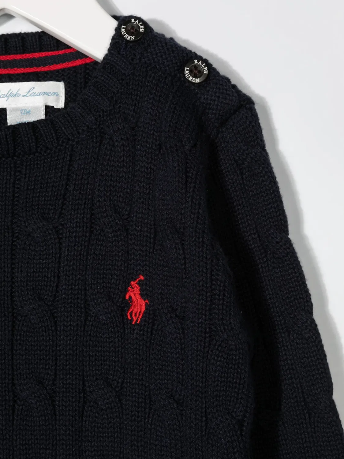 Джемпер с Cable Knit и логотипом Pony Polo Ralph Lauren, синий — фото 3