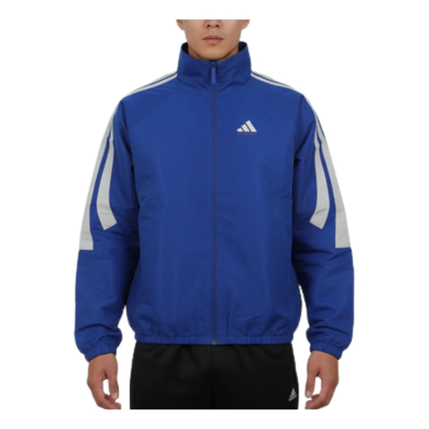 Мужская куртка Track Woven Hoodless Jacket 'Blue' adidas, Blue/White