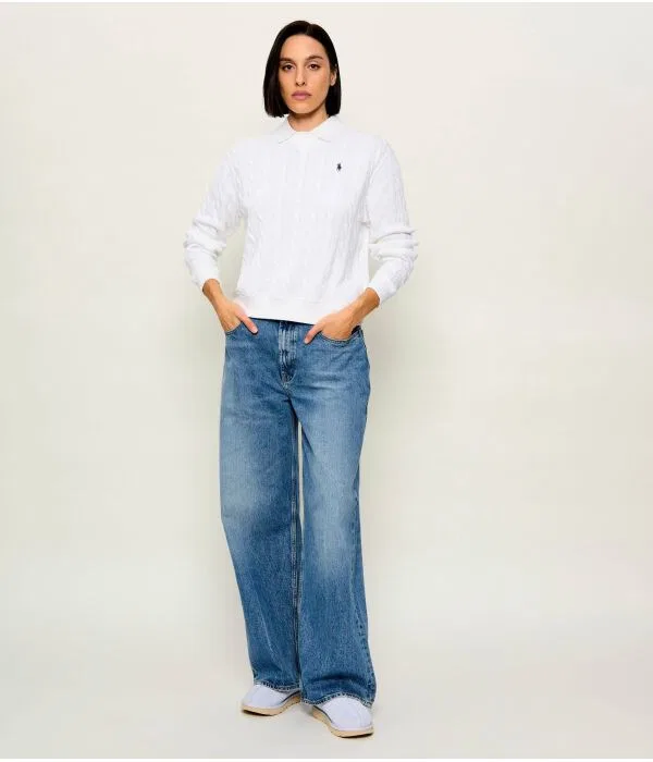 Женский свитер Relaxed Fit Polo Ralph Lauren, белый — фото 2