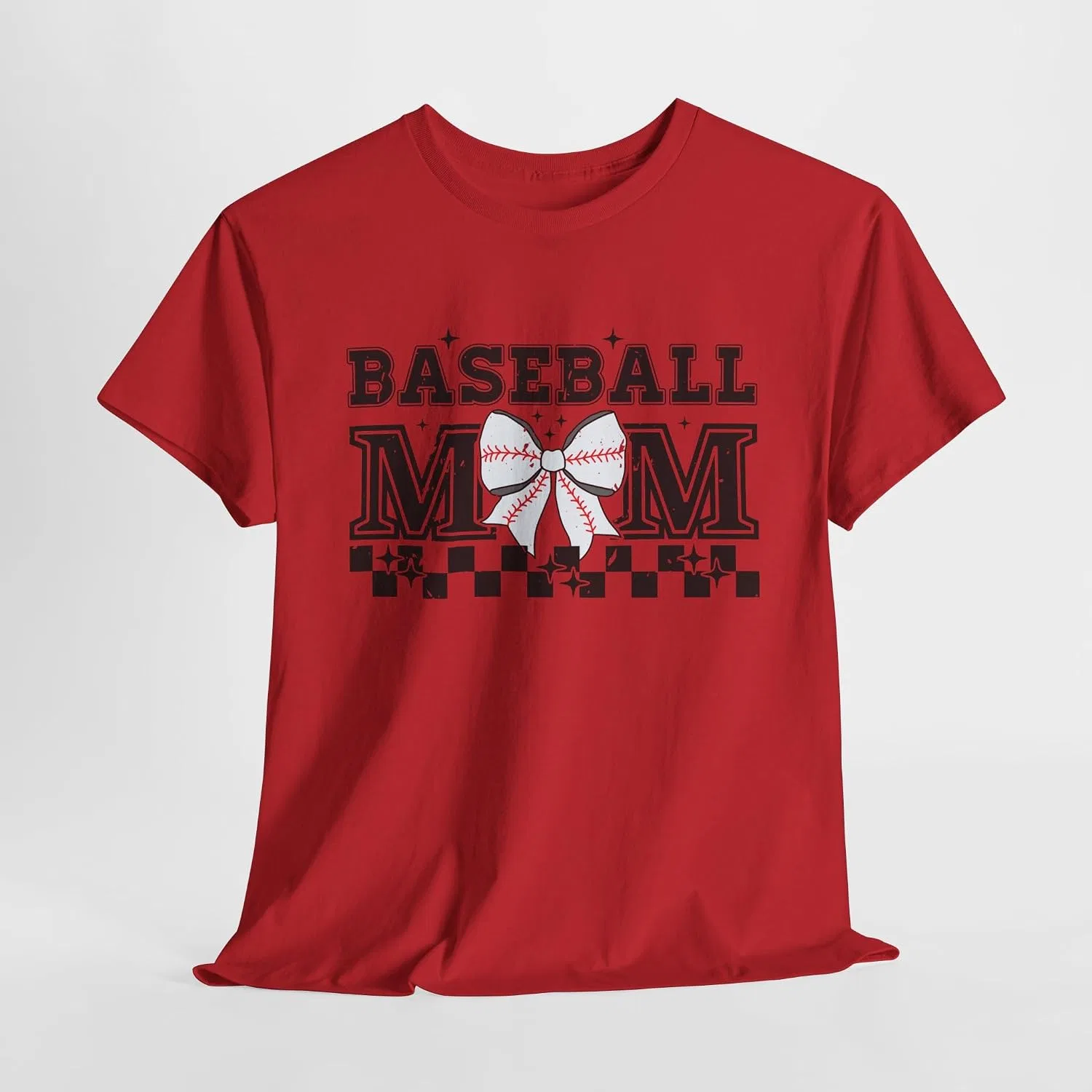 Женская футболка с принтом Baseball Mom, Red — фото 2