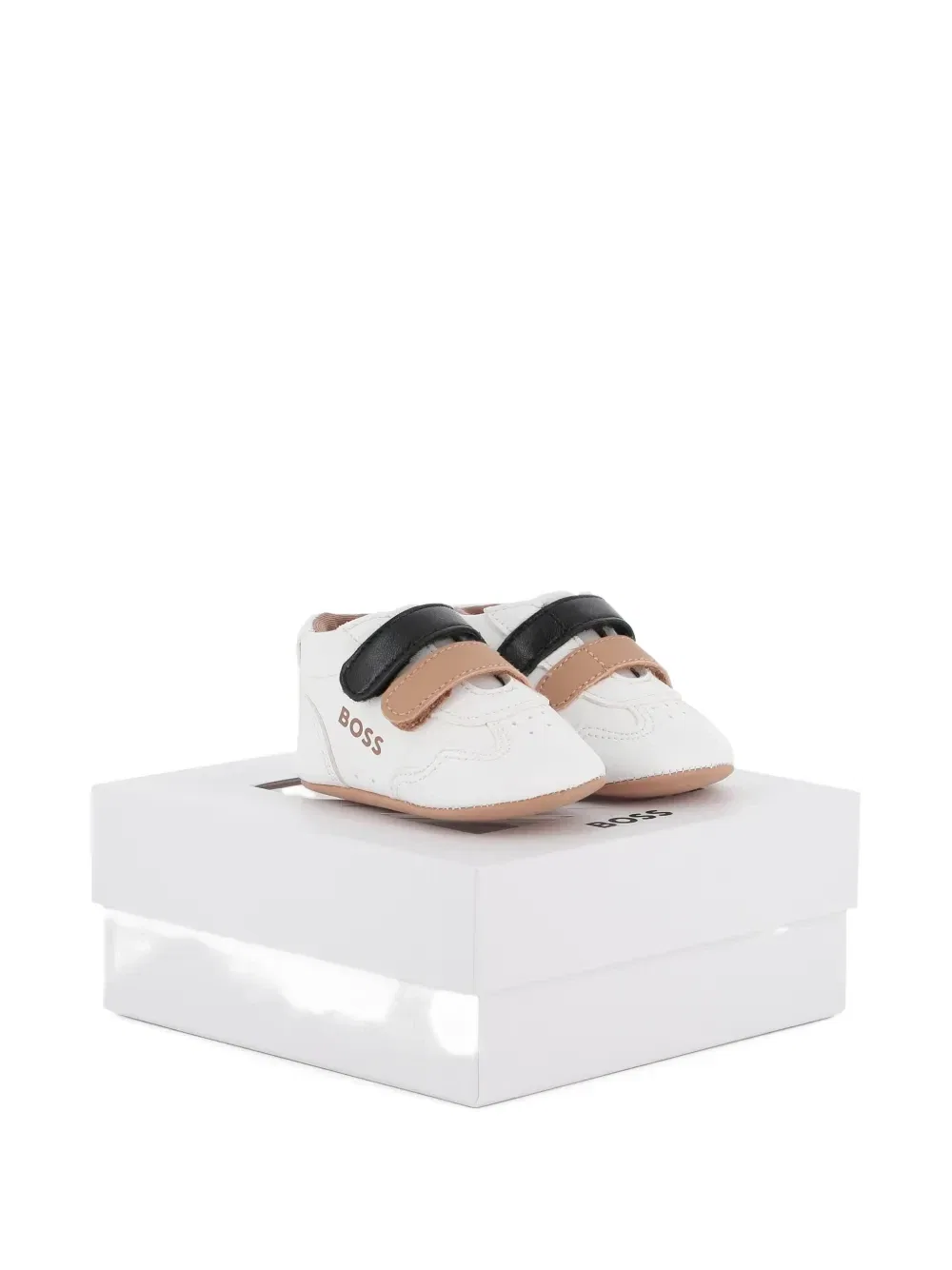 Кроссовки с логотипом и на липучках Boss Kidswear, белый