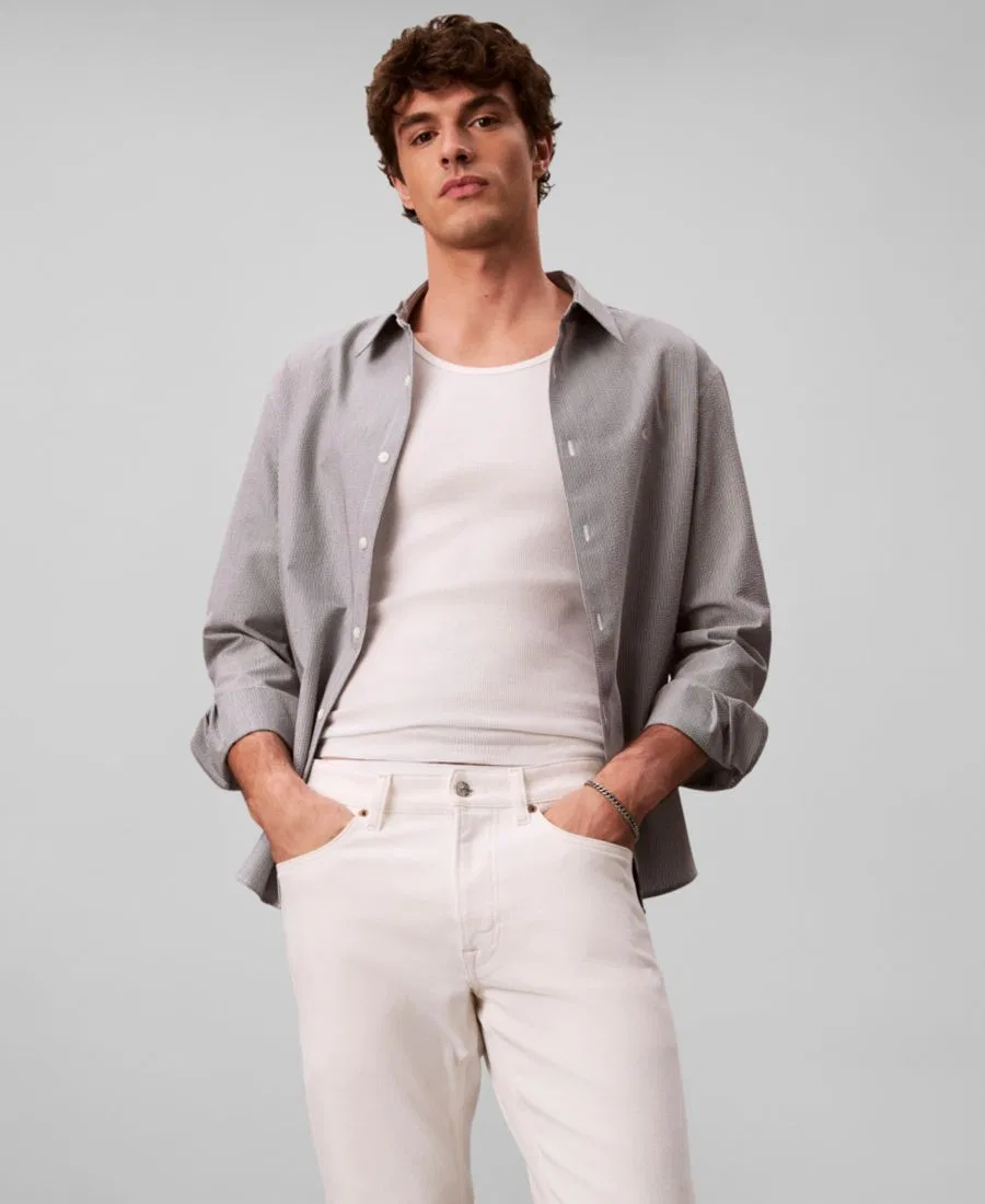 Джинсы скинни из стрейч-денима Calvin Klein, Chalk White — фото 3
