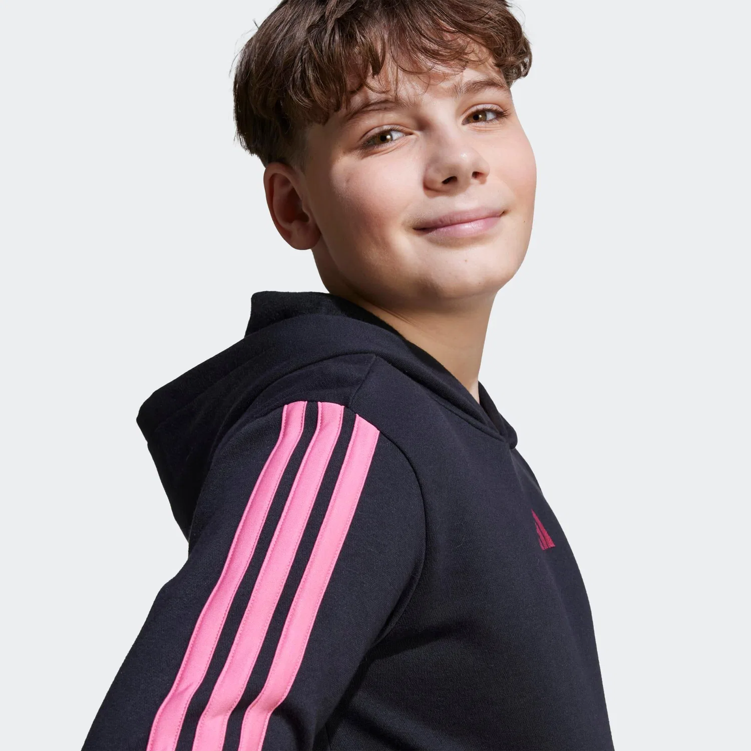 Детский свитшот с полузамком Adidas, Черный Розовый — фото 4