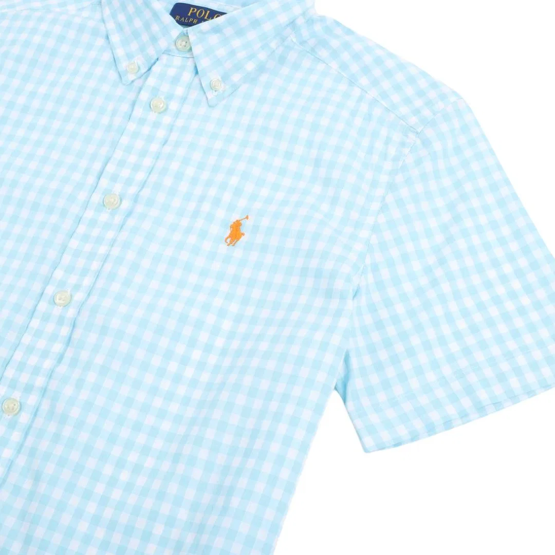 Детская рубашка с воротником Polo Ralph Lauren, Blue White Plaid — фото 4