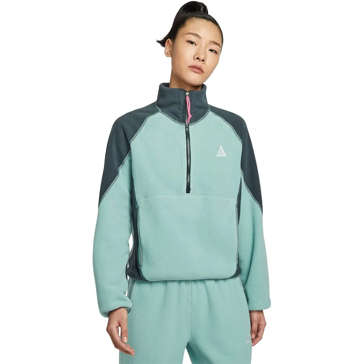 Женский флисовый свитер с 1/2-застежкой-молнией ACG Wolf Tree Nike, Cannon / Seaweed / Clay Green / Summit White