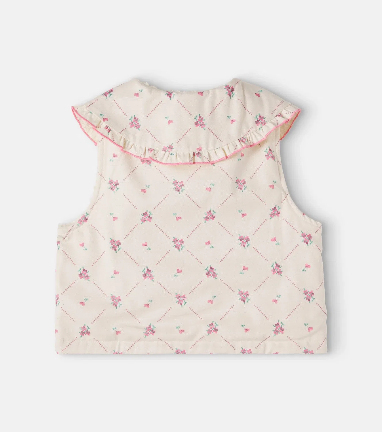 Жилет с цветочным узором Bebe Organic, белый — фото 2