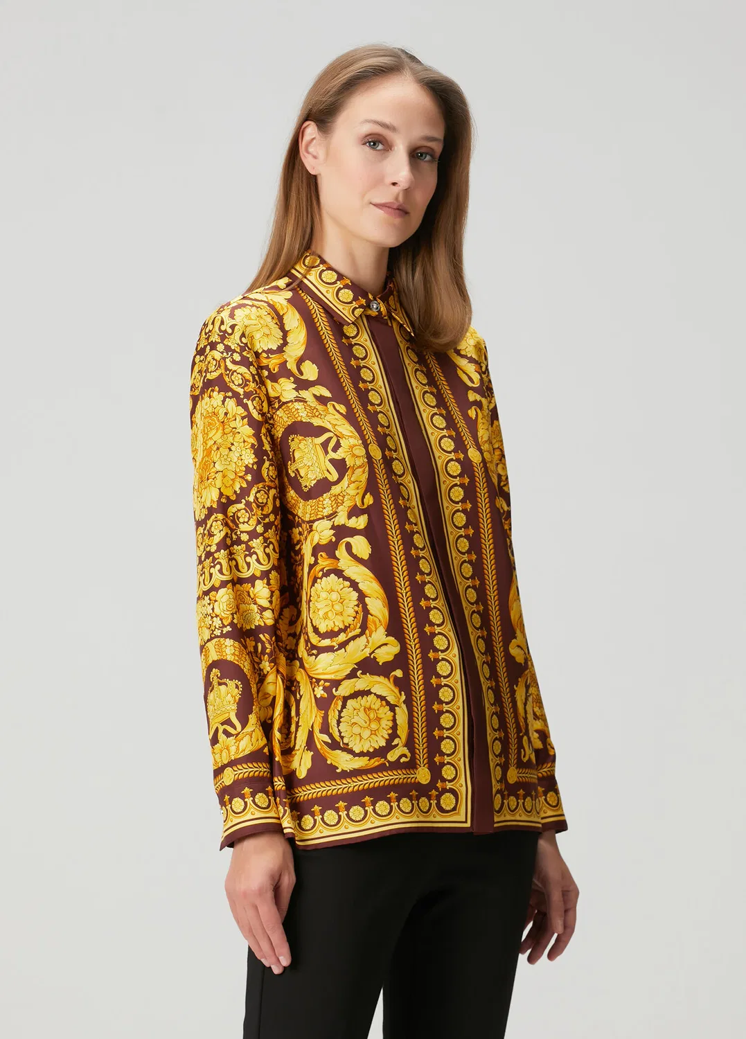 Блузка Versace, бордо с золотом