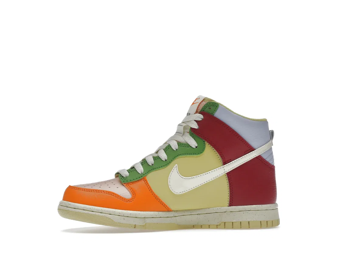 Детские кроссовки Lifestyle с принтом Nike Dunk High Next Nature Nike, Dynamic Berry/Royal Tint/Arctic Orange/Coconut Milk — фото 3