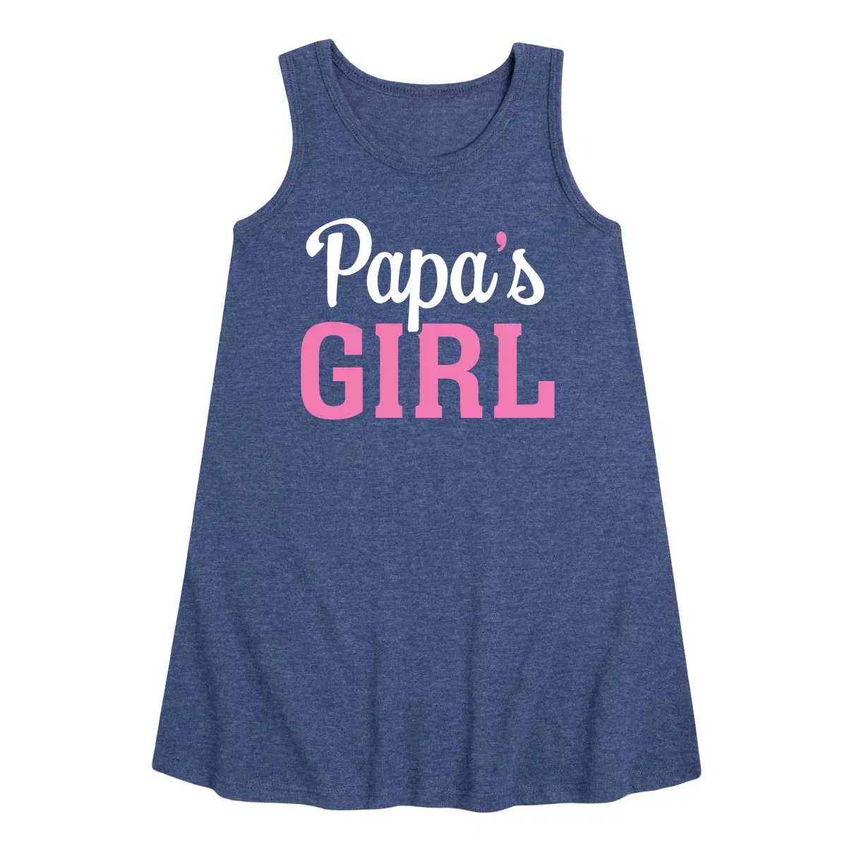 Детское платье-трапеция без рукавов Papas Girl Instant Message, Heather Navy