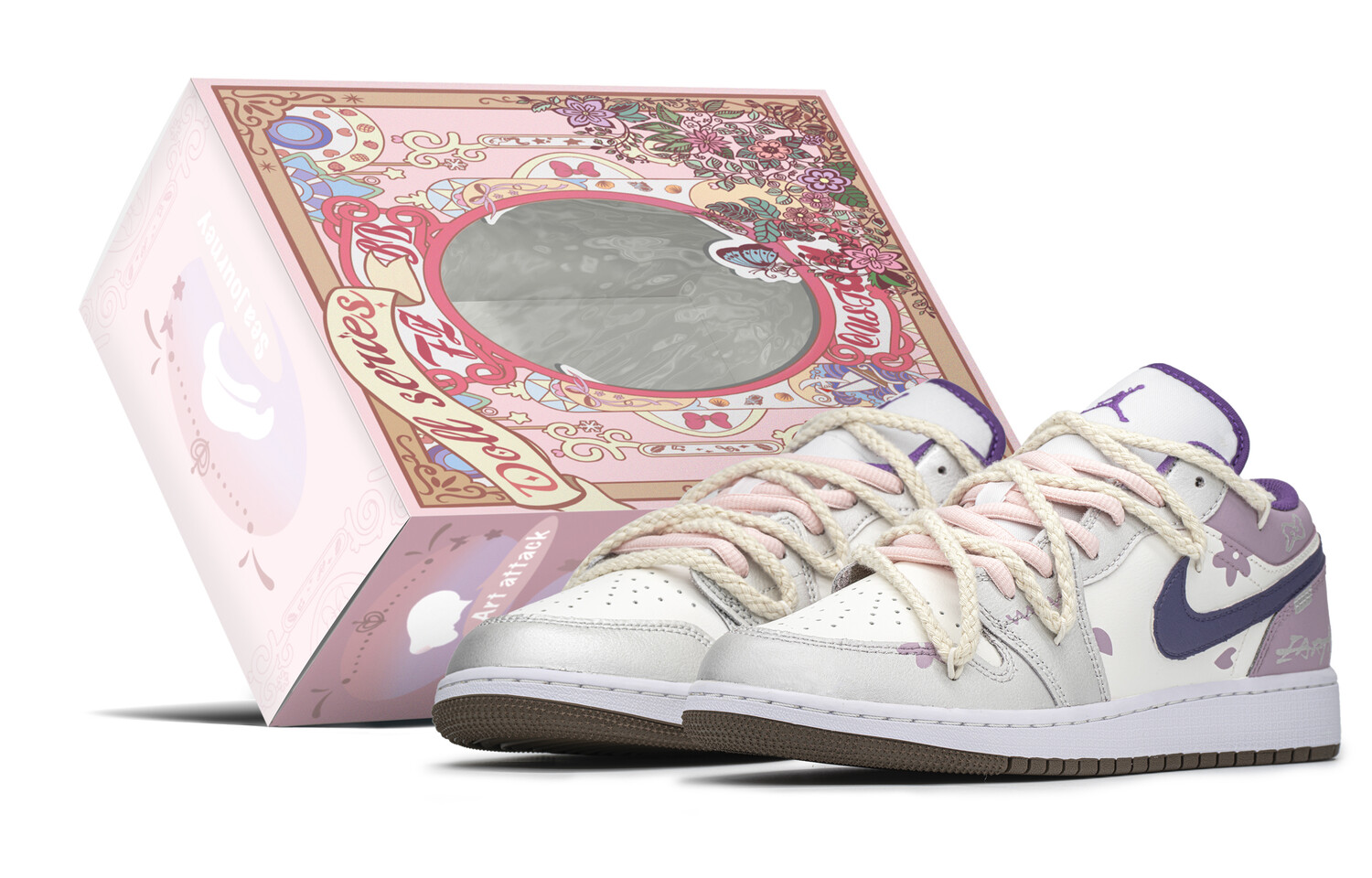 

Кроссовки Air Jordan 1 Vintage Basketball Shoes Women's Low-Top Purple/Silver