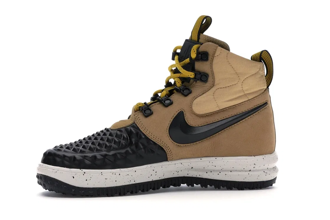 Детские ботинки с утеплителем Nike Lunar Force 1 Duckboot, Metallic Gold/Light Bone-Black — фото 3