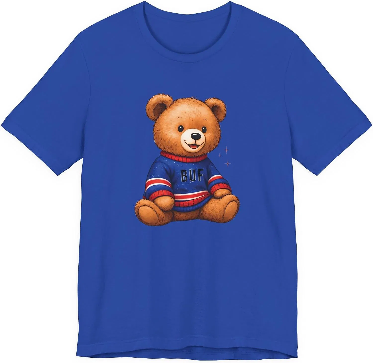 Футболка с медведем Buffalo Bella+canvas 3001, True Royal