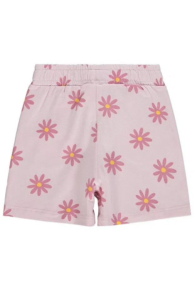 Детские шорты для девочек с принтом Daisy patterned shorts Civil Girls, Powder — фото 2