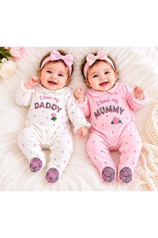 Детский комбинезон для девочек хлопковый с длинным рукавом Emir Baby, Nude Color